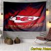Benutzerdefinierter Name Kansas City Chiefs Helm Wandteppich Raumdekoration Wandbehang für Wohnzimmer Schlafzimmer, Studentenwohnheim, Geburtstags- und Weihnachtsgeschenke