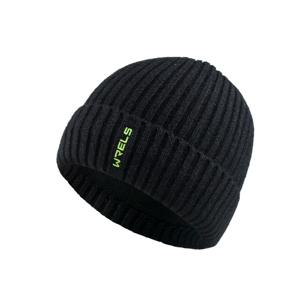 Wrels Winter Cycling Hats Thickened Knitted Beanie Caps Elastic Plus Velvet Pullover Hat Warm Windproof Running Vogue Hat