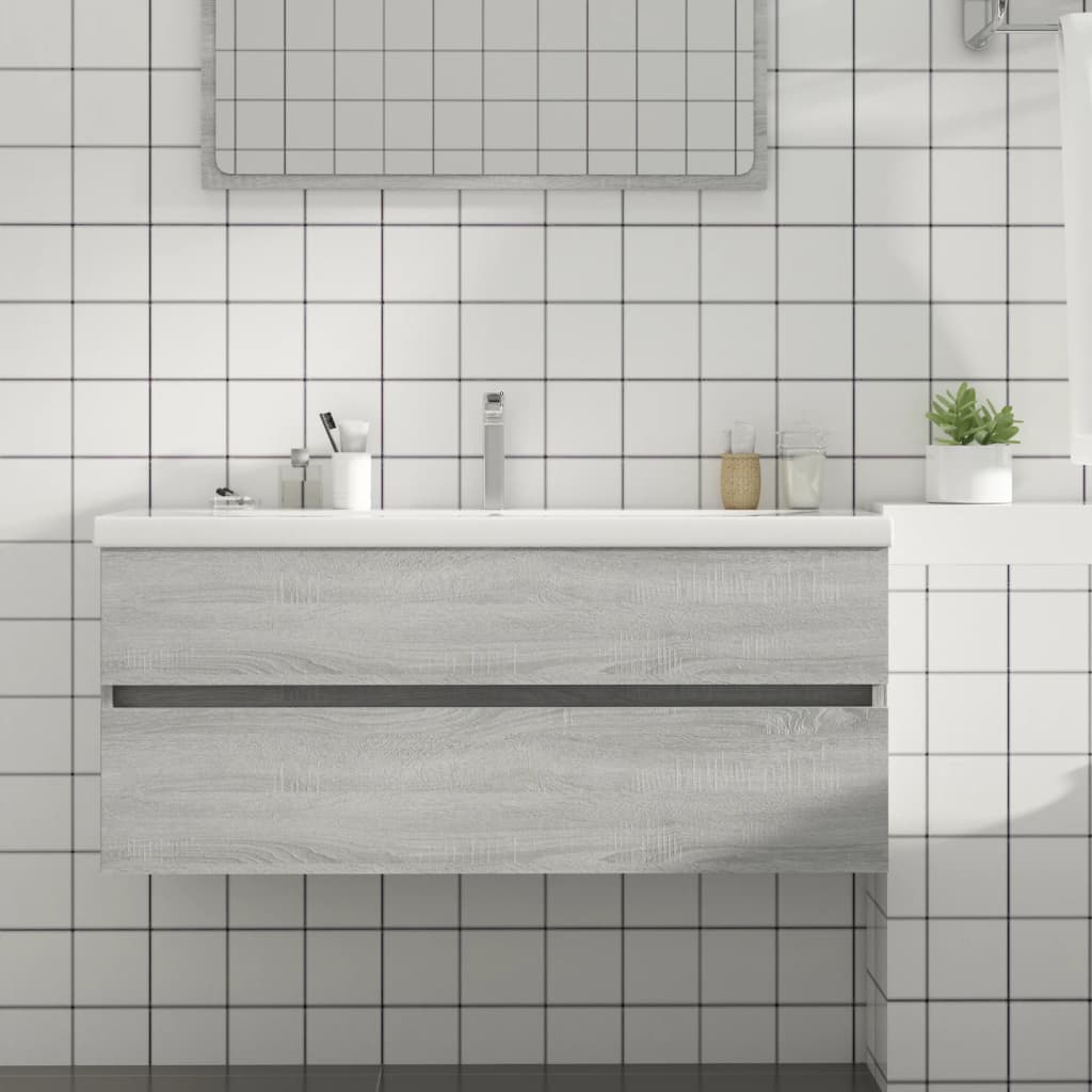 Vidaxl Under-Sink Cabinet, Sonoma Grey Oak, 100X38.5X45 Cm