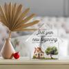 2D Flat "First Year in New Home" Acrylic Desktop Decoration, Home Decor Plaque Hanging Wall Art Decorative Garden Decoration for Room Door Signs Hangi