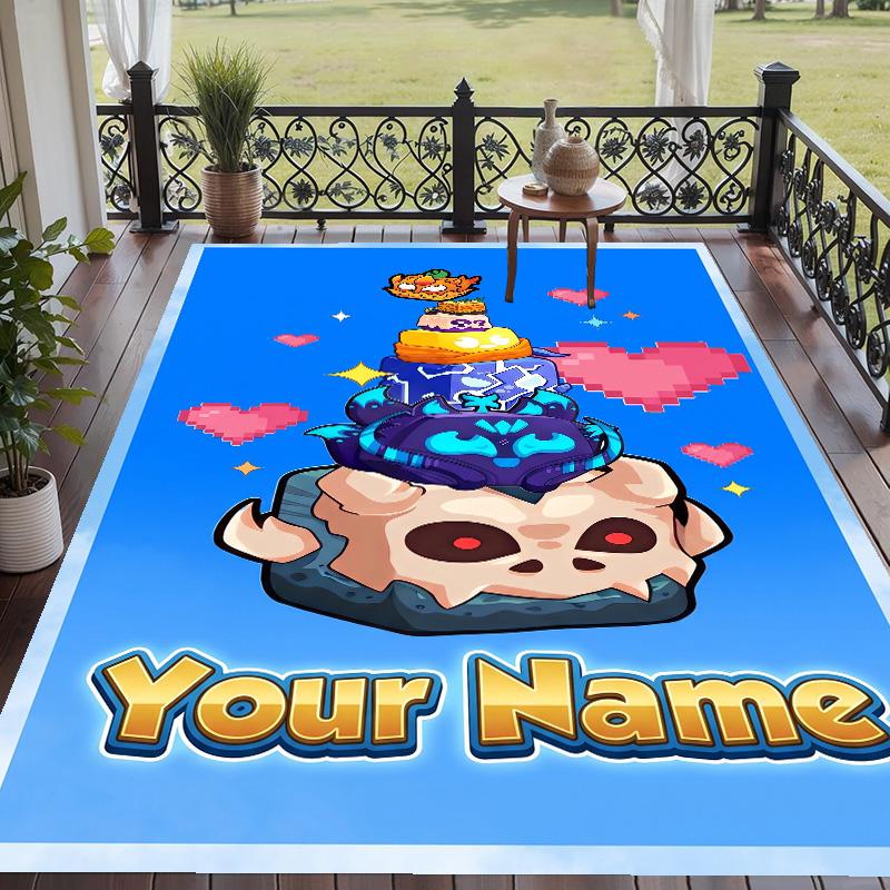 Custom Text Blox Fruits Pattern Floor Rug Soft Indoor Carpet Mat Living Room Bedroom