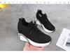 "2024 Autumn Women's White Height-Enhancing Sports Shoes - Korean Style, Breathable, Versatile, and Casual with High Heels"