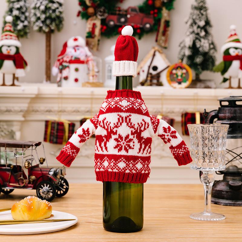 Charming Knitted Wine Bottle Sweater Outfit For Holiday Decor With Elegant Designs