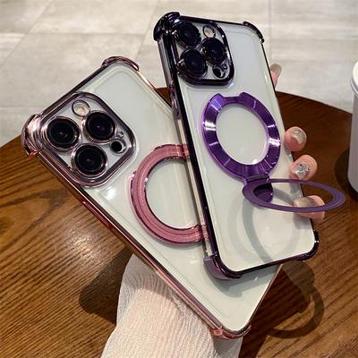 Galvanisierte transparente magnetische Telefonhülle für iPhone 16 15 14 13 12 11 Pro Max Plus 12 13 Mini für Magsafe Wireless Cover