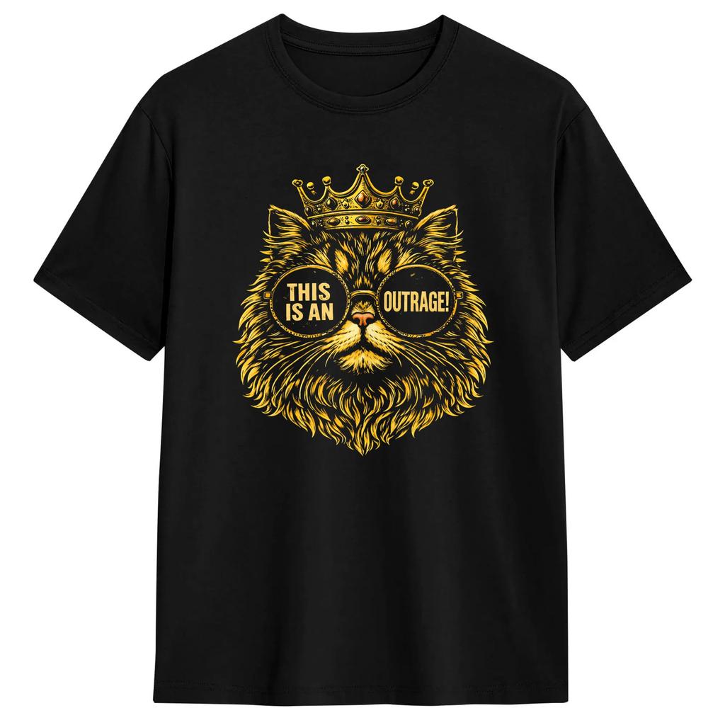 This is an Outrage Funny Princess Cat Goddammit Donut Gold T-Shirts for  Vintage 100% Cotton Tee Shirt Short Sleeve T Shirts