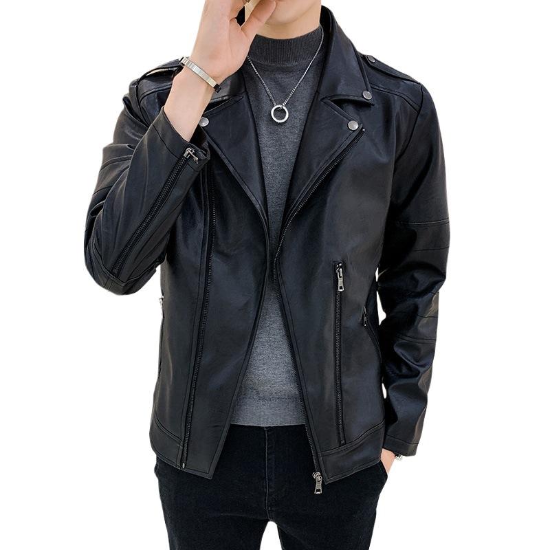 Leather jacket men's loose youth handsome trend new autumn locomotive clothing men's leather jacket jacket