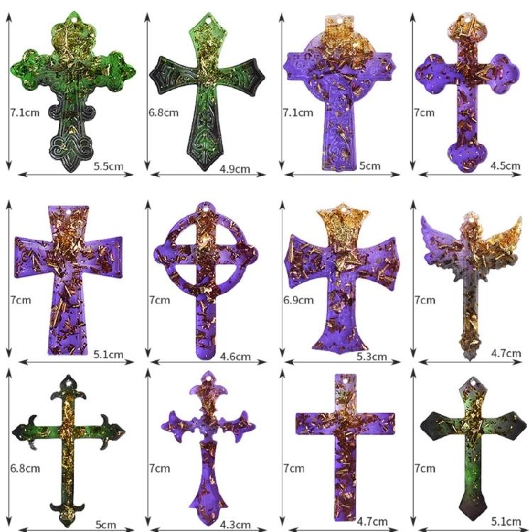 Various Styles Cross Earring Combination Keychain Silicone Mold Epoxy DIY Craft