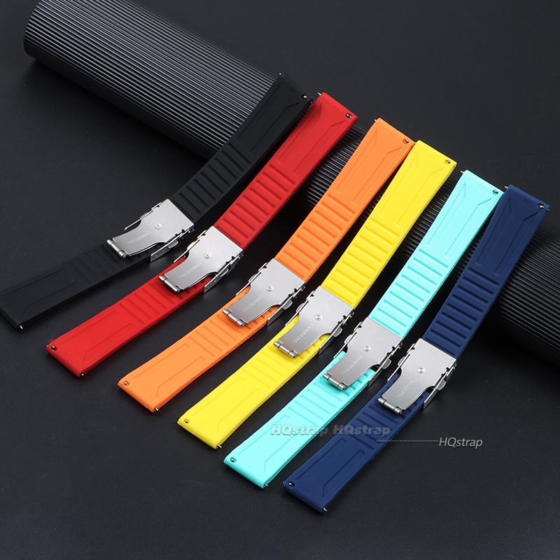 20mm 22mm 24mm Universal Soft Silicone Rubber Strap for Seiko Men Waterproof Watch Band Quick Release Bracelet for Rolex Bands