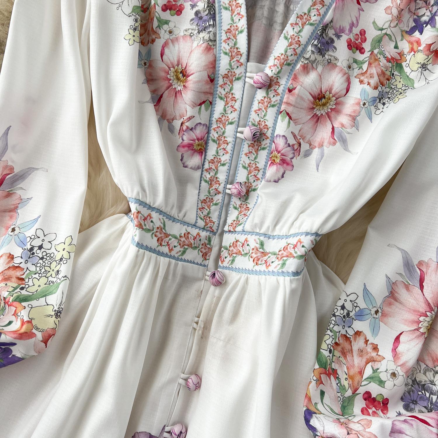 Весеннее вечернее платье с французским принтом для женщин — фото 17