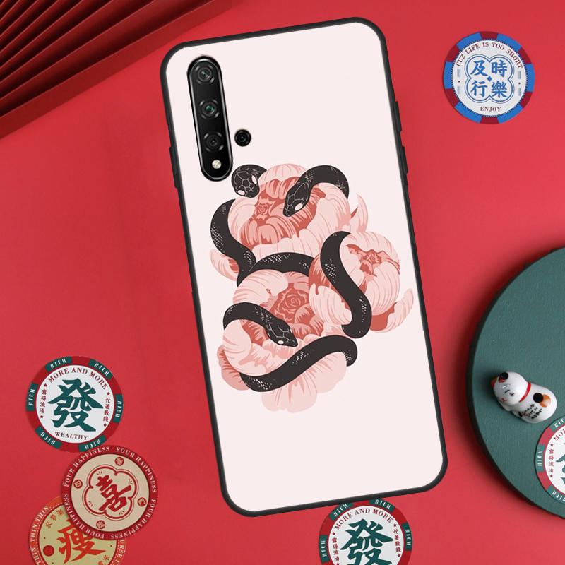 Snake Illustration Art For Huawei Nova Y60 Y70 Y90 Y72 Y73 Y61 Y91 7i 8i 11i 12i 12s 9 10 SE P20 P30 P40 Lite Case