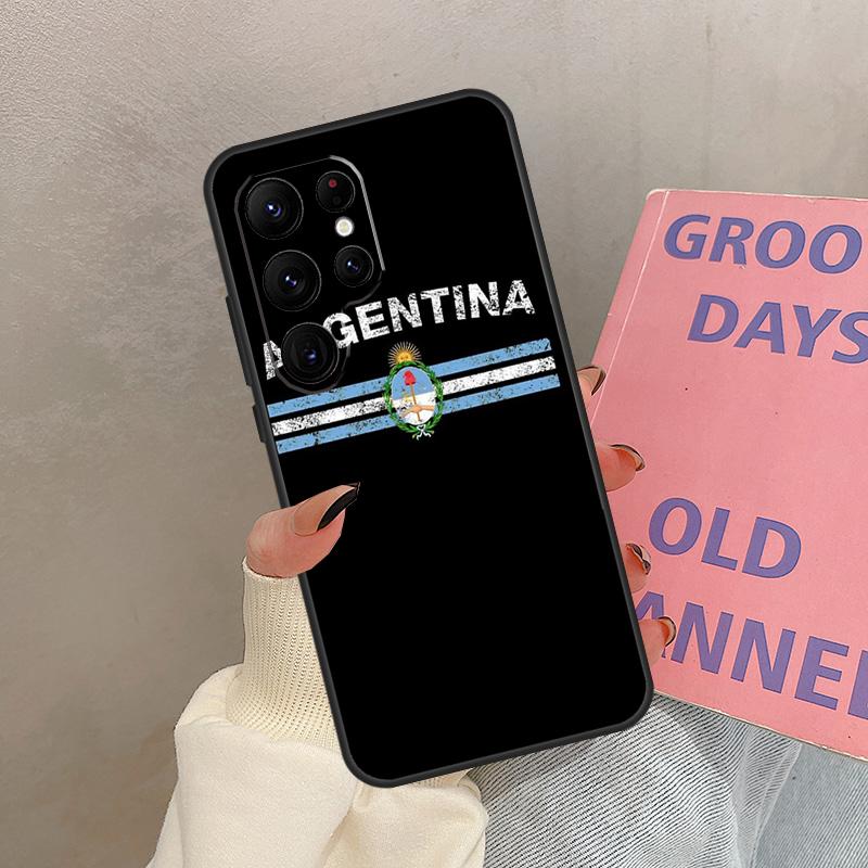 Étui Drapeau Argentine Pour Samsung Galaxy S24 Ultra S20 S21 S22 S23 S25 Ultra S9 S10 Plus S25 FE Housse Coque