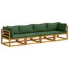 Sofa Set 4 Pieces Natural Solid Acacia Wood
