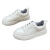 Platform white shoes women's 2025 new fashion versatile comfortable lightweight college style round head lace-up casual board shoes