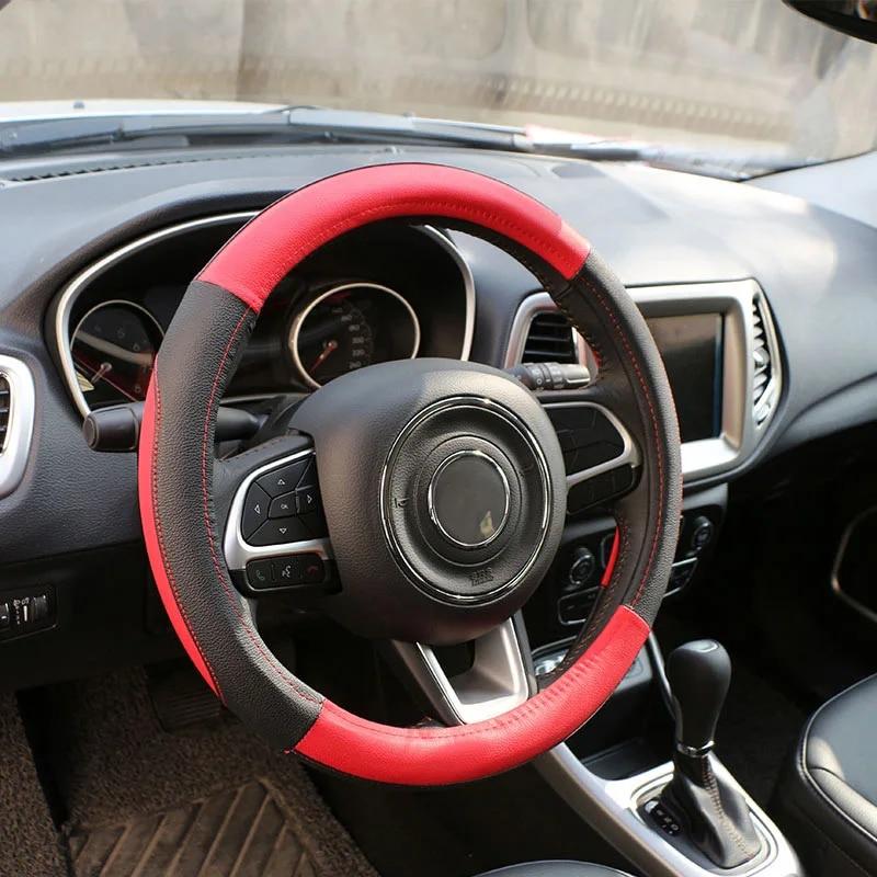 My Good Car Pu Leather Car Steering Wheel Protection Cover Steering Covers for Jeep Renegade 2015 2016 2017 Compass 2017 2018