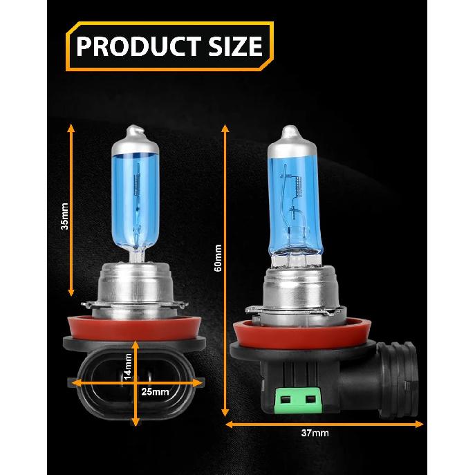 Fit For Freightliner Cascadia Commercial Truck 2008-2017 Halogen Headlight Bulbs, H11 High Beam+H11 Low Beam, High Performance Replacement Bulb, Pack