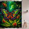 1pc a Stunning Jungle Butterfly Shower Curtain, Featuring an Elegant Design for Upscale Bathroom Decor