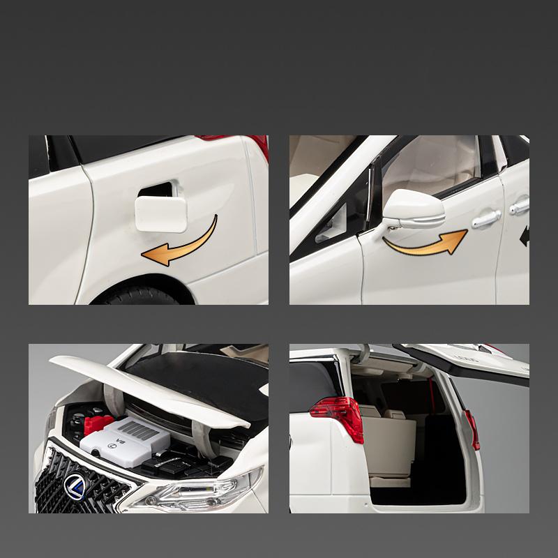 1/18 Lexus LM300 Electric Door MPV Alloy Metal Diecast Model Car Home Trendy Toys Ornaments Classic Decorations Birthday Gifts
