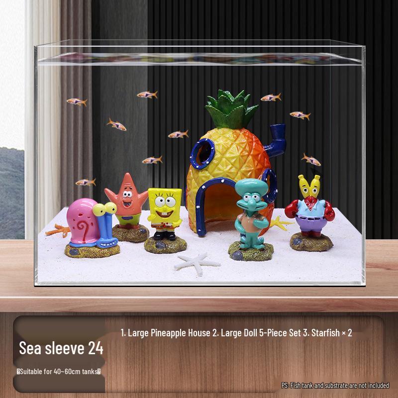 Ananas Huis Aquarium Decoratieset – Thema Figuurtjes en Decoraties van SpongeBob