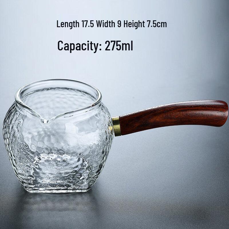 Premium Glass Tea Pitcher with Wooden Side Handle