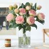 Retro home simulation 2 heads burnt edge peony peony fake flower