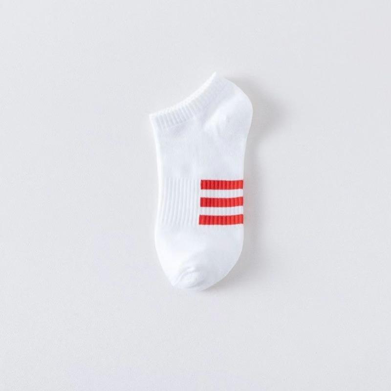 Men's Summer Thin Three Bar Stripes Sports Sweat Absorber with Low Top Socks