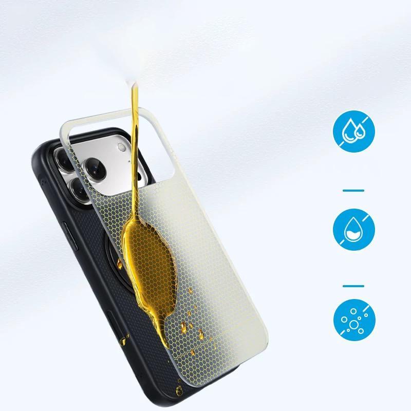 Blueo Carbon Fibre Case For iPhone 17 Pro Max Kevlar Wireless Charging Bracket Back Cover Case for iPhone 17 Pro