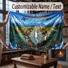 Mushroom Forest Theme Throw Blanket Custom Name Text Personalized Blanket Soft Cozy Blanket for Home Sofa Bed