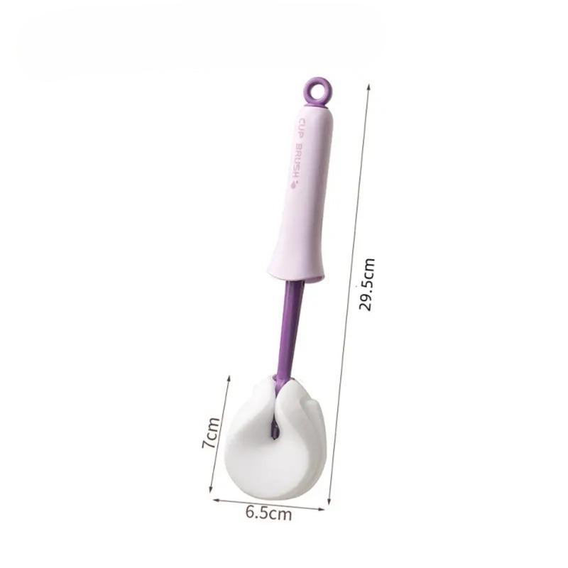 Two-in-one Cleaning Cup Brush - Home Use with Extended Handle - Baby Bottle Brush - Straw Cup Cleaning Brush - Push-pull Water Squeezing Tool