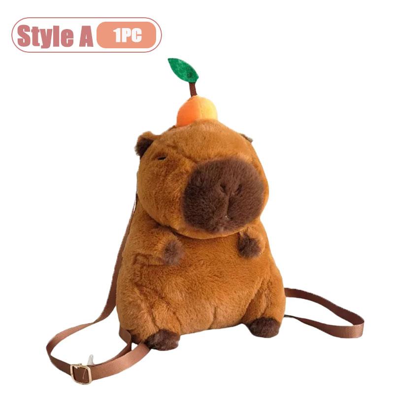Capybara Plush Backpack Mini Fresh Style Cute Cartoon Animal Backpack for Women A Kawaii Bag for School and Travel