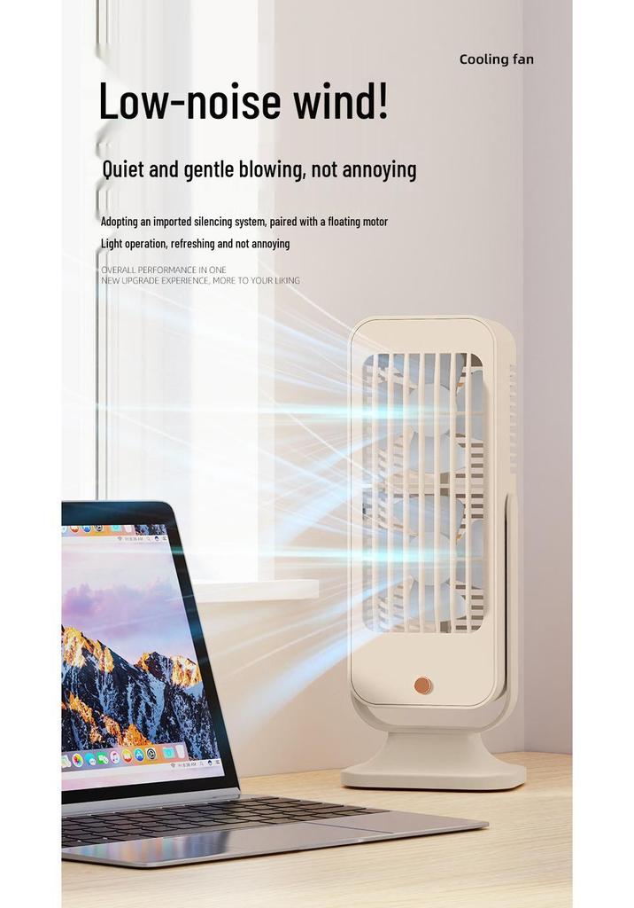 Dual-Blade USB Desktop Fan for Enhanced Airflow and Dormitory Use