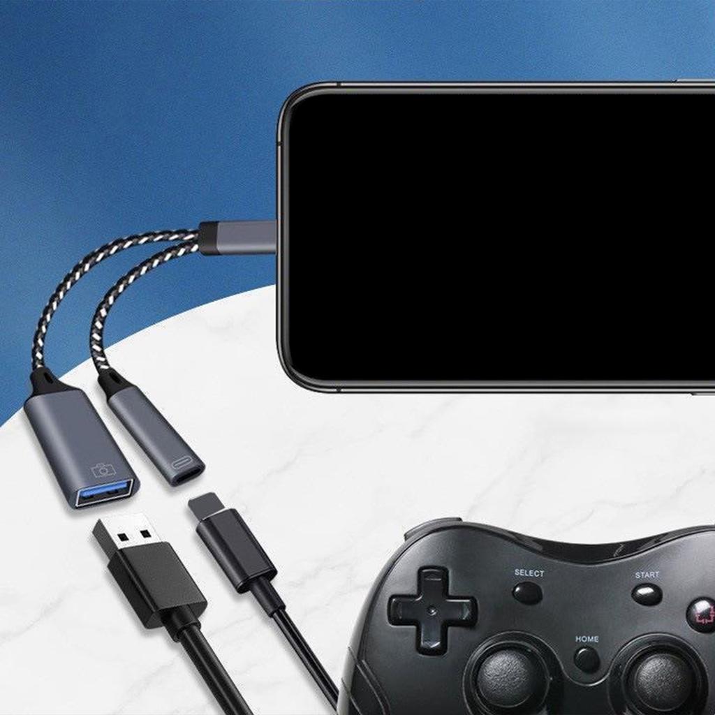 USB-C To USB Adapter (2in1)OTG Charger Cable Accessories USB Charging Converter for Phone 15 15Pro 15Plus 15ProMax