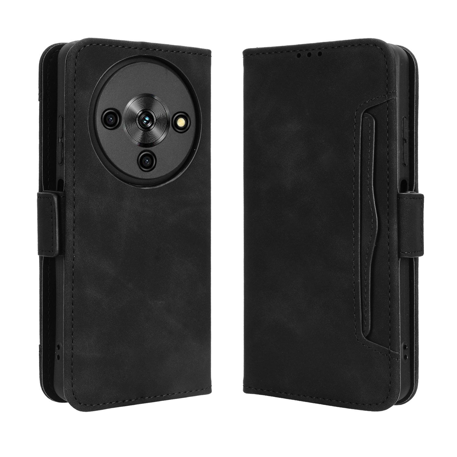 

For ZTE Blade A76 5G Leather Case Phone Wallet Cover with Multiple Card Slots Black