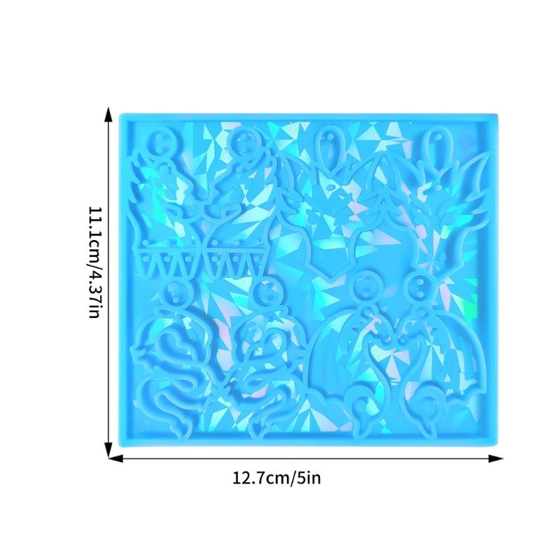 Unique Dragon Mold Holographic Rainbow Light Silicone Mold with Hole Animal Dragon Keychain Pendant Mold Epoxy Casting