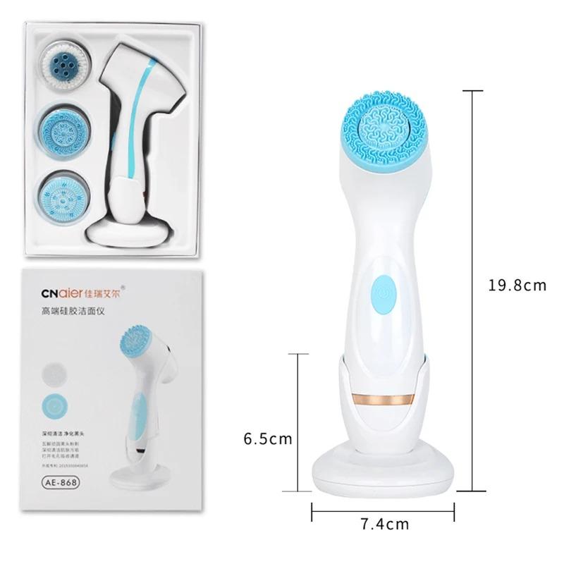3 In 1 Electric Cleansing Brush Ultrasonic Facial Cleaner Face Massagers Sonic Rotating Cleansing Brush Face Deep Cleansing Tool