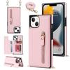 Crossbody Double Buckle Zipper for Apple iPhone17Pro Mobile Phone Leather Case Samsung S25 Card Holder Protective Case
