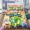 Super soft Ricky and Morty 3-piece bedding set - 1 duvet cover, 2 pillowcases, skin-friendly and comfortable(Without Core)