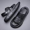 First layer cowhide sandals men's trendy summer new sports wear leather beach shoes casual cool slippers 1 piece