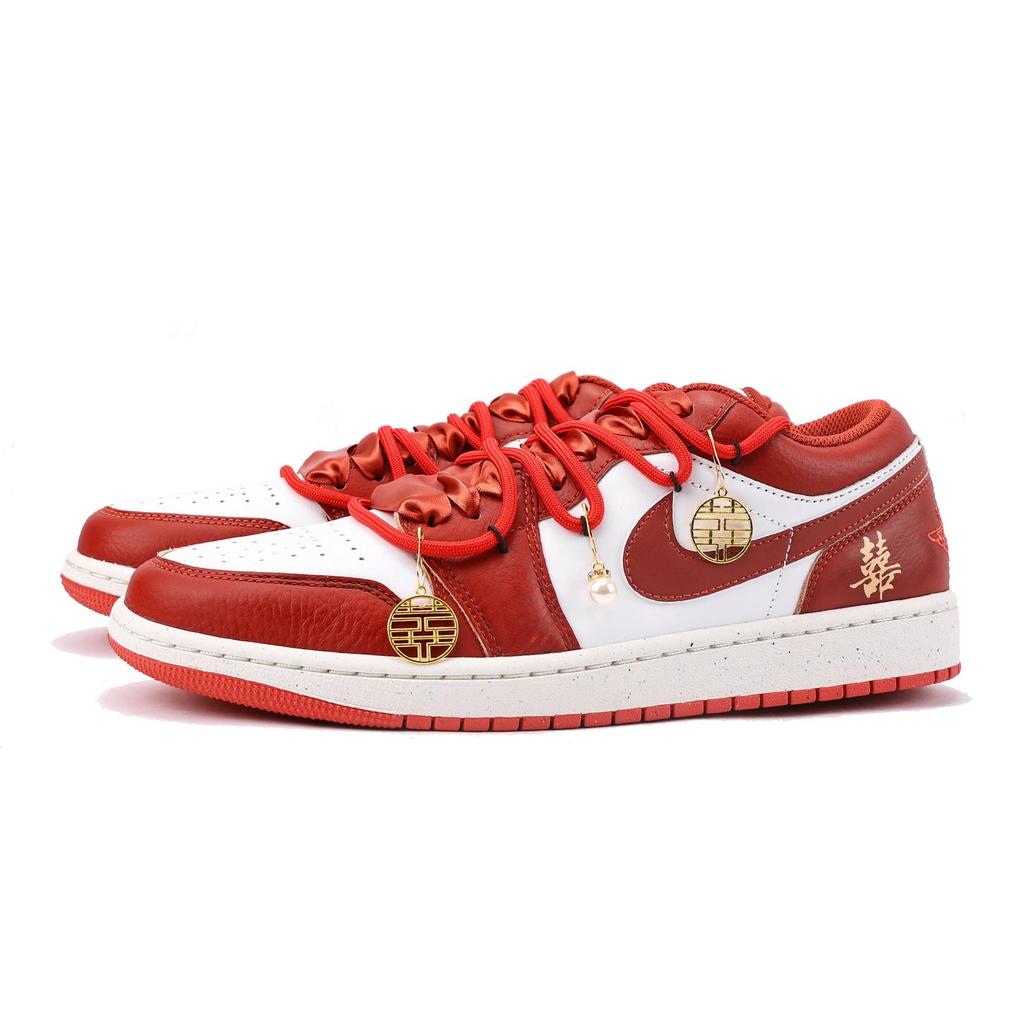Jordan Air Jordan 1 Vintage Basketball Shoes Men's Low Top Red White FJ3459-160(Team59-)