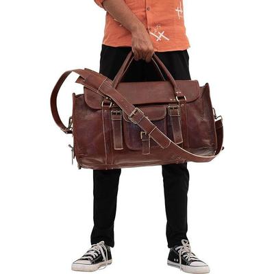 Μεγάλη δερμάτινη τσάντα νάφλ με καπάκι Ταξιδιού Γυμναστηρίου Αθλητισμού Διανυκτέρευσης Σαββατοκύριακου Δερμάτινη τσάντα για άνδρες και γυναίκες