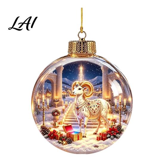 Luminous Holiday Tree Decorations Light Up Christmas Ball Ornaments Glowing Scene Xmas Hanging Decoration Clear Coordinated Layout Ornaments Acrylic
