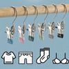 10 Pack Metal Clothes Clips with Rotating Hooks, Stainless Steel Laundry Clips, Space-saving Wardrobe Storage Rack for Hanging Jeans and Clothing