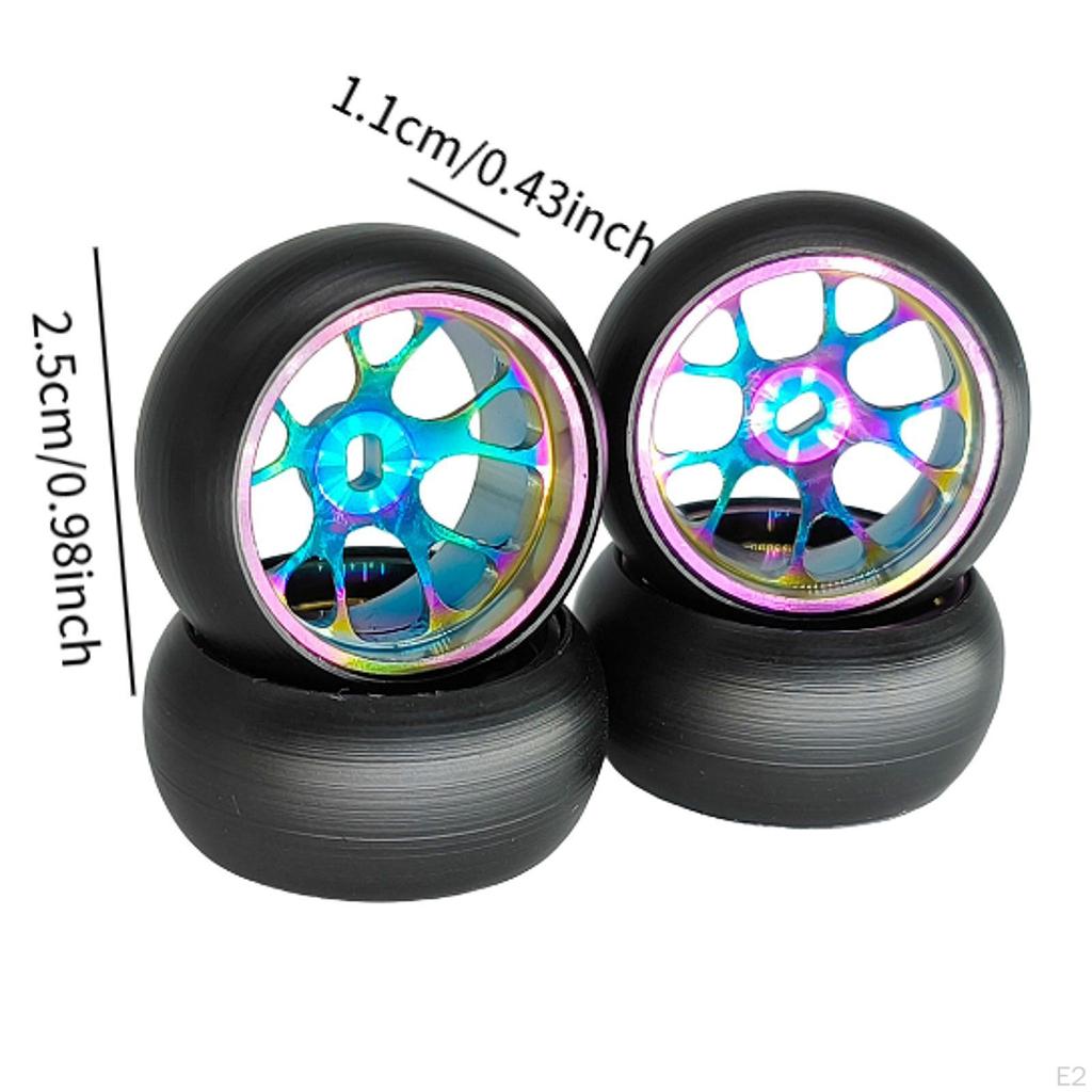 4x RC Drift Wheel Hub Tires Set Spare Wear Resist Professional Car Accessory for P929 RM03