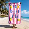 1pc Assorted Summer Beach Towels: Lemon, Crab, Retro Italian Vibes & Coastal Prints