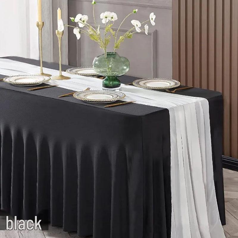 6FT Rectangular Stretch Table Cover with Jellyfish Skirt for Weddings and Banquets