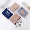 Zipper Stripe Print Coin Purse Square Canvas Letter Wallet Case Cute   Kid