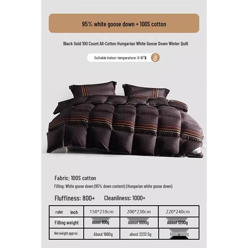 Premium Hungarian 95% Goose Down Winter Duvet 150x210cm