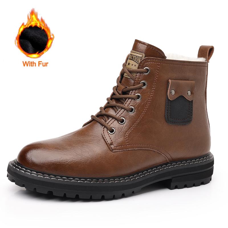 

Модные мужские ботинки из высококачественной кожи, модная толстая подошва, уличные ботинки на шнуровке для ходьбы, деловые удобные мужские повседневные ботинки 44