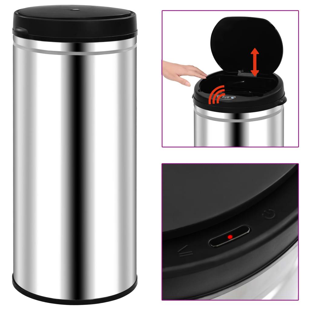 vidaXL Automatischer Sensor-Mülleimer 80 L Edelstahl silber