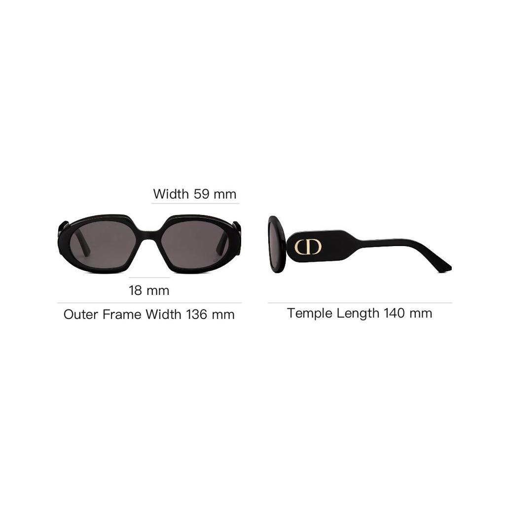 Dior Occhiali da sole rotondi Bobby R2U Occhiali da sole unisex Nero BOBYR2UXR-10A0
