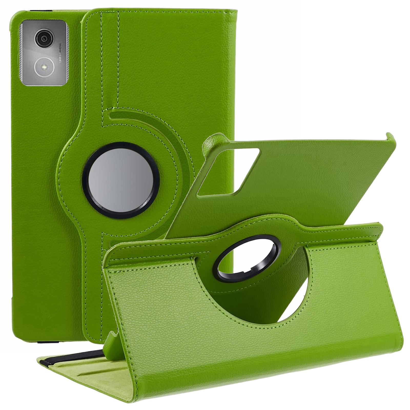 

For Lenovo Idea Tab TB336ZU,TB336FU/Xiaoxin Pad 11 2025 Case Rotating Stand PU Leather+PC Tablet Cover with Elastic Band Green